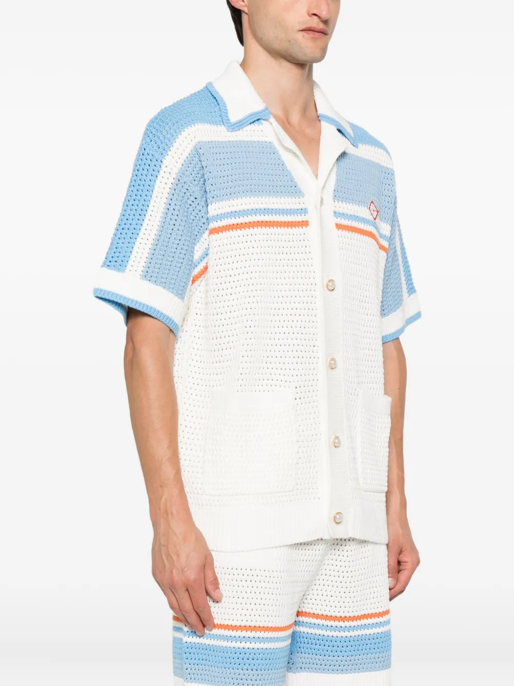 Casablanca stripe-detail shirt Blauw