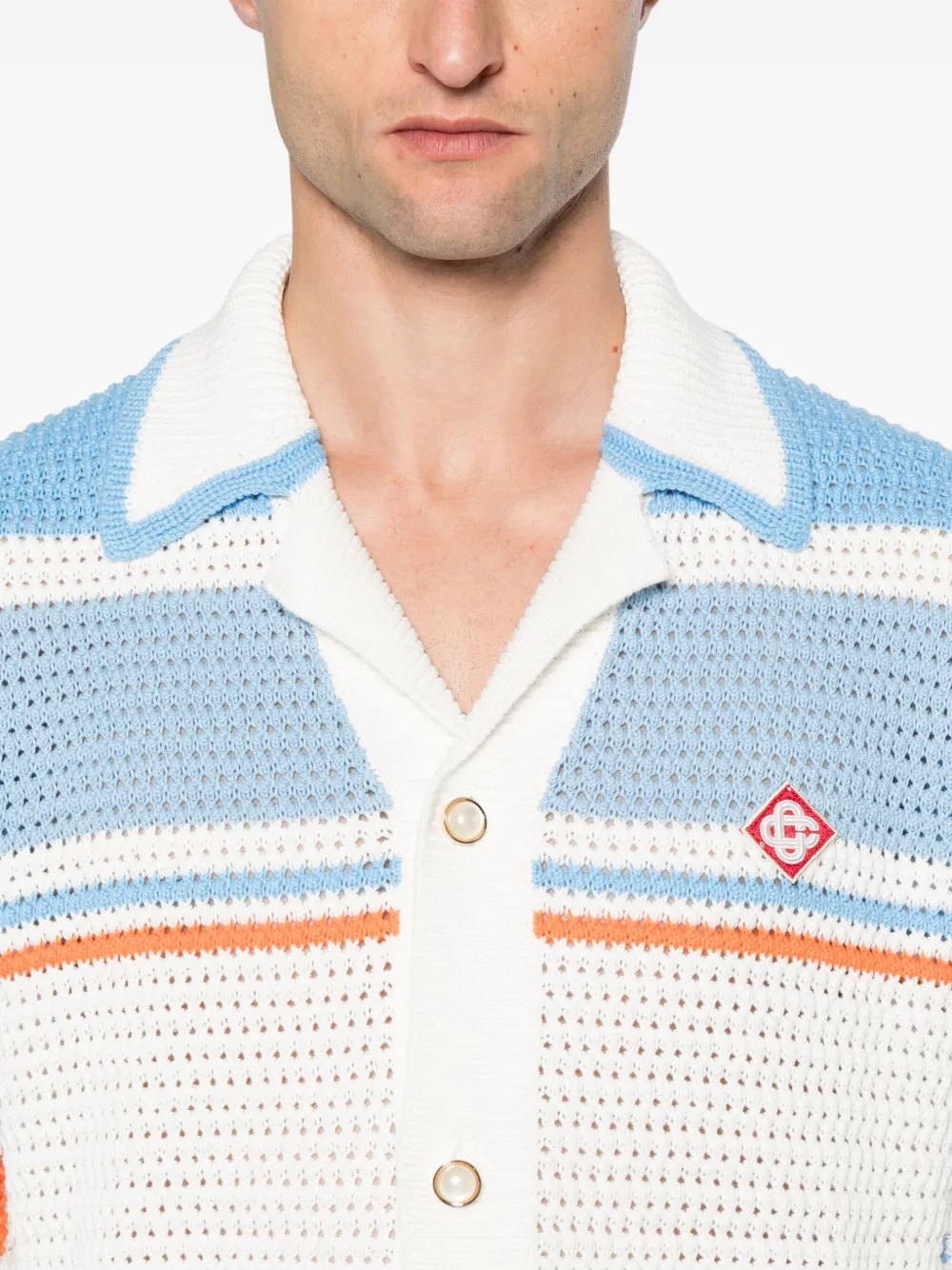 Casablanca stripe-detail shirt Blauw