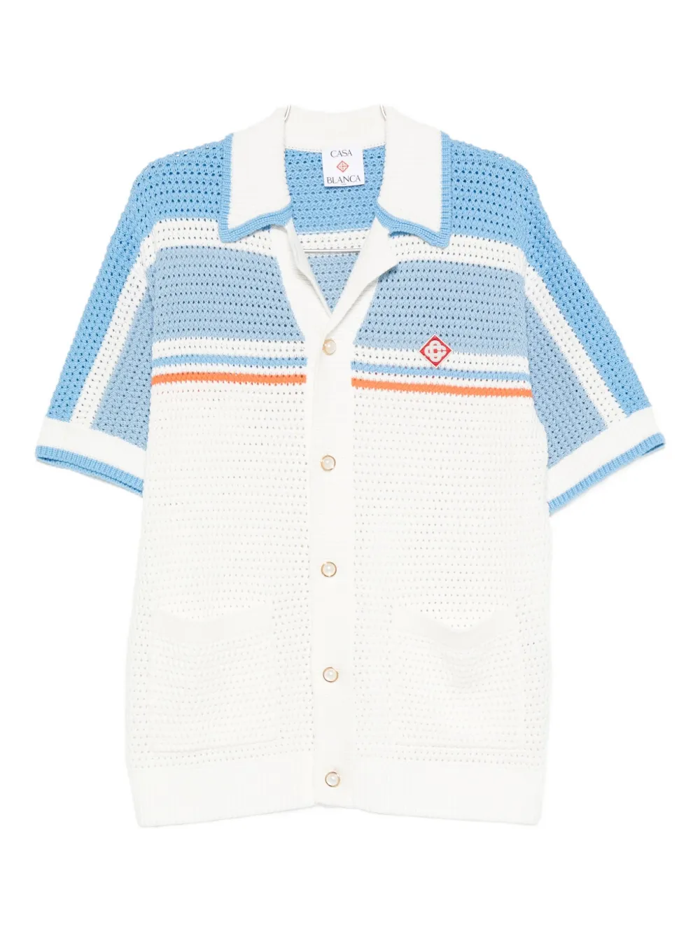 Casablanca stripe-detail shirt Blauw