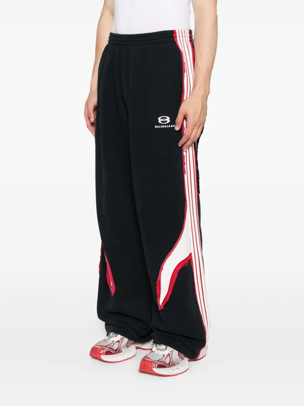 Balenciaga Trainingsbroek met wijde pijpen Zwart
