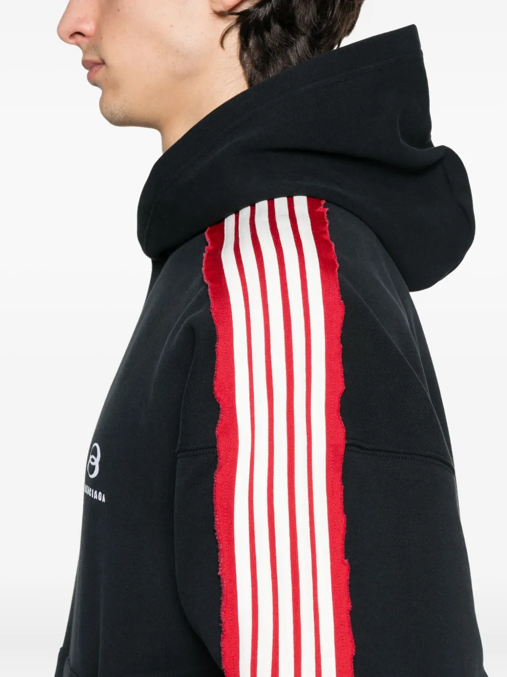 Balenciaga Gestreepte hoodie Zwart