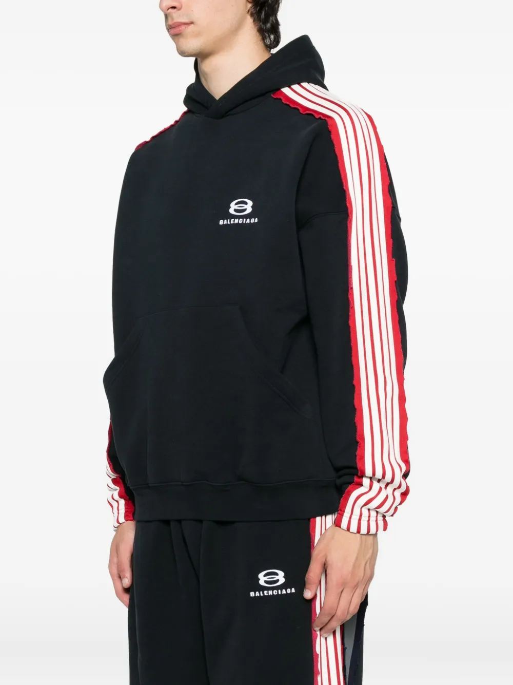 Balenciaga Gestreepte hoodie Zwart