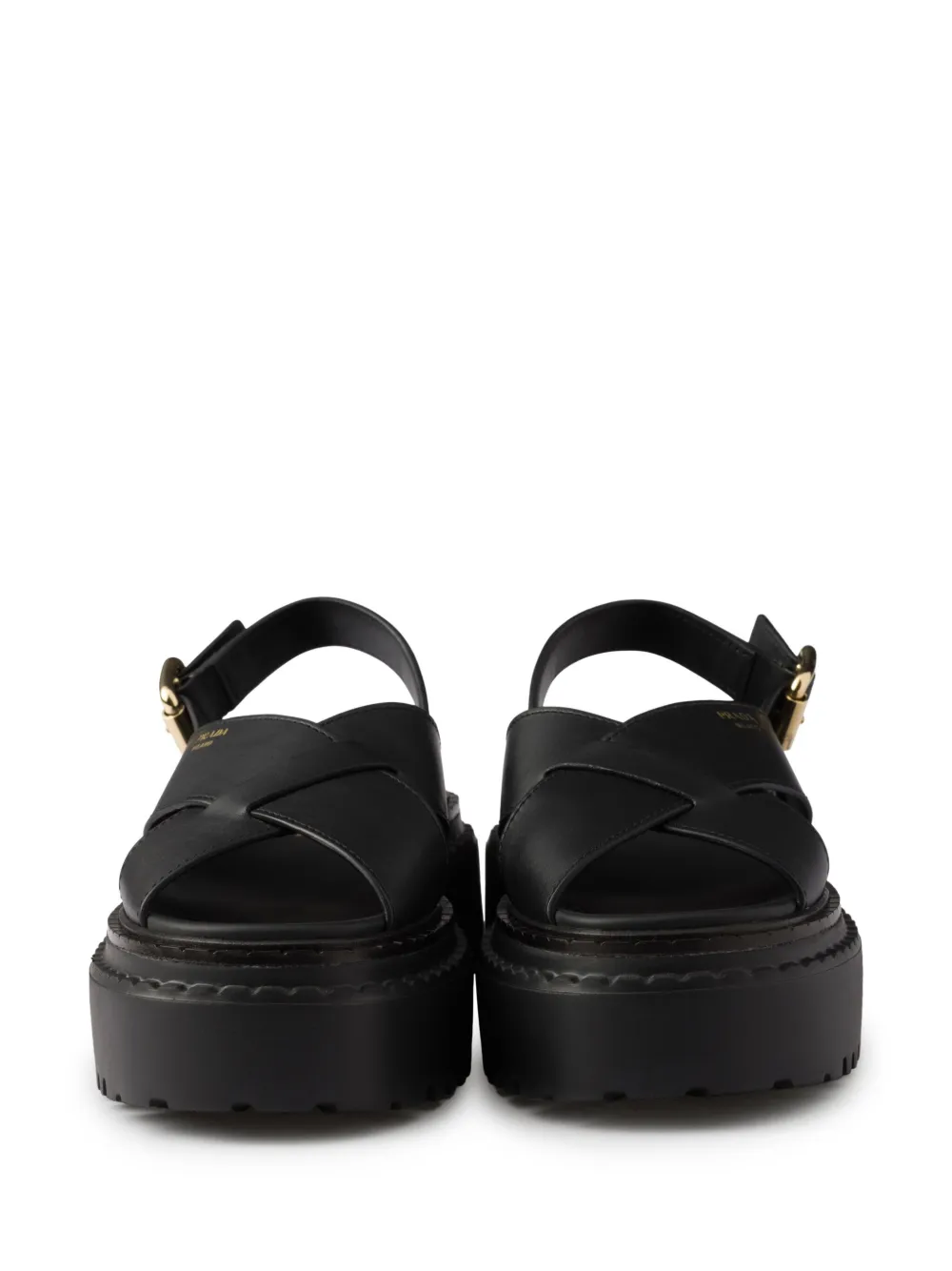 Prada Leren sandalen Zwart