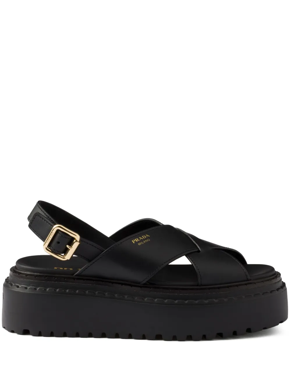 Prada Leren sandalen Zwart