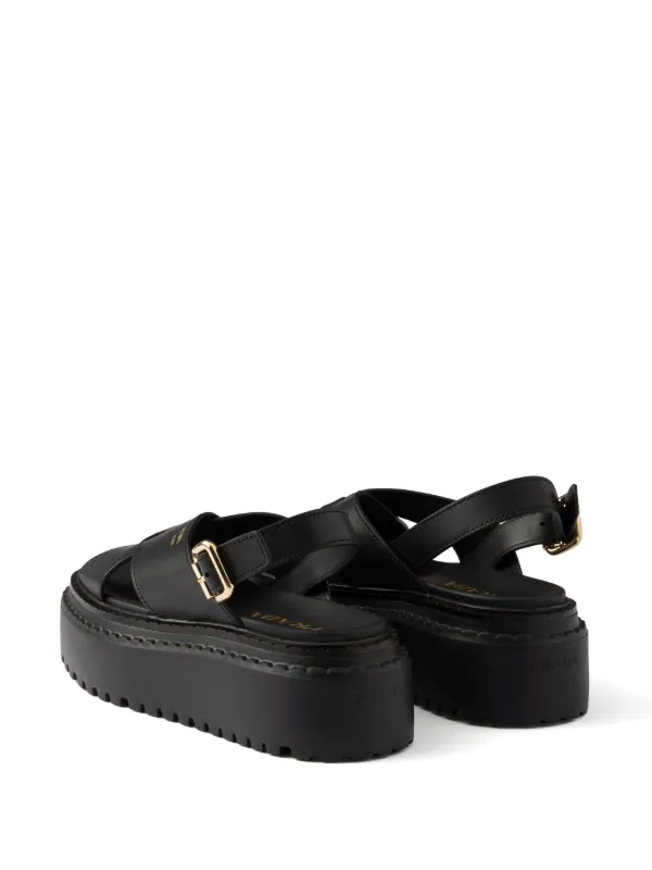 【関税&送料込み】Prada Leather Sandals Prada Leather Sandals | Black | FARFETCH