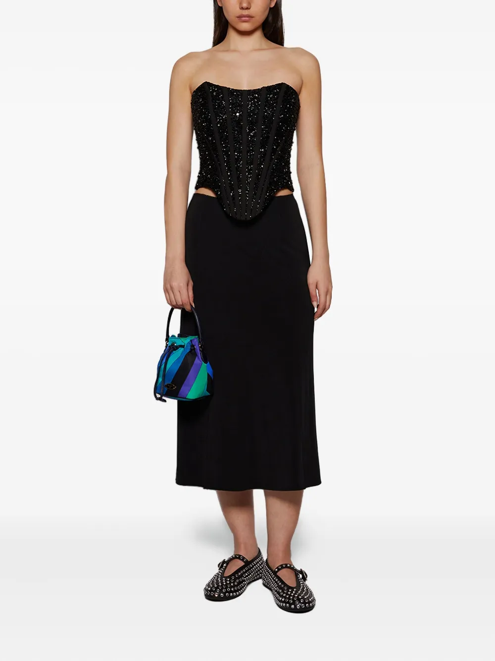 Rabanne Jupe Midi Lenght Skirt Black In Black