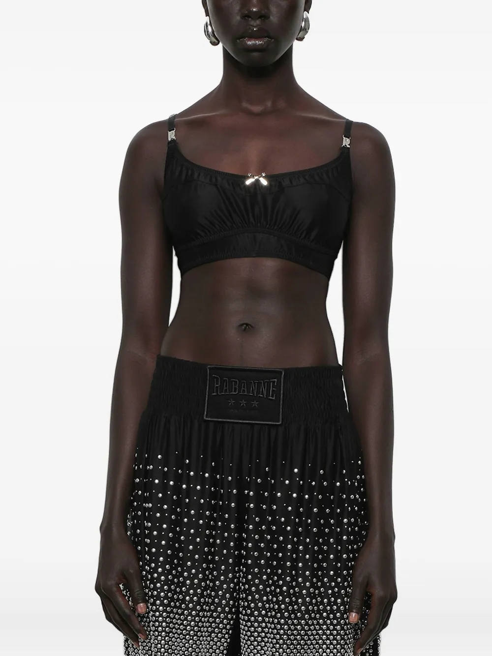 Rabanne bow-embellished tank top Zwart