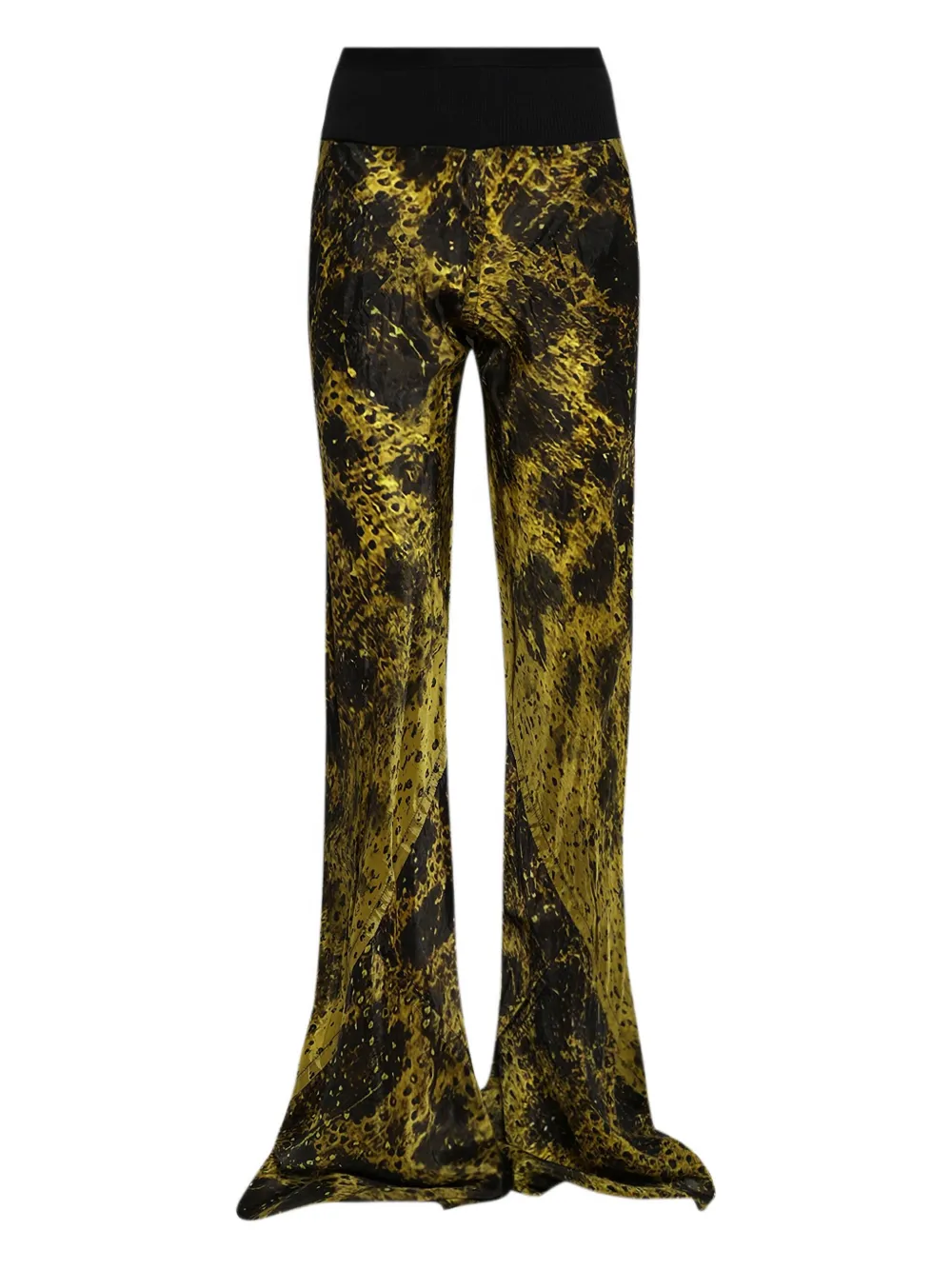Rick Owens bias-cut flared trousers | Yellow | Image 1