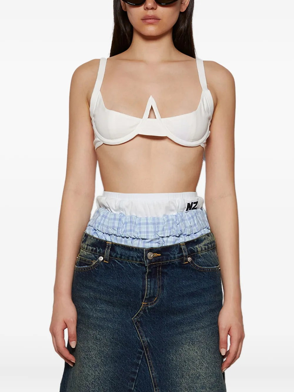 Natasha Zinko plunge-neckline bra Wit