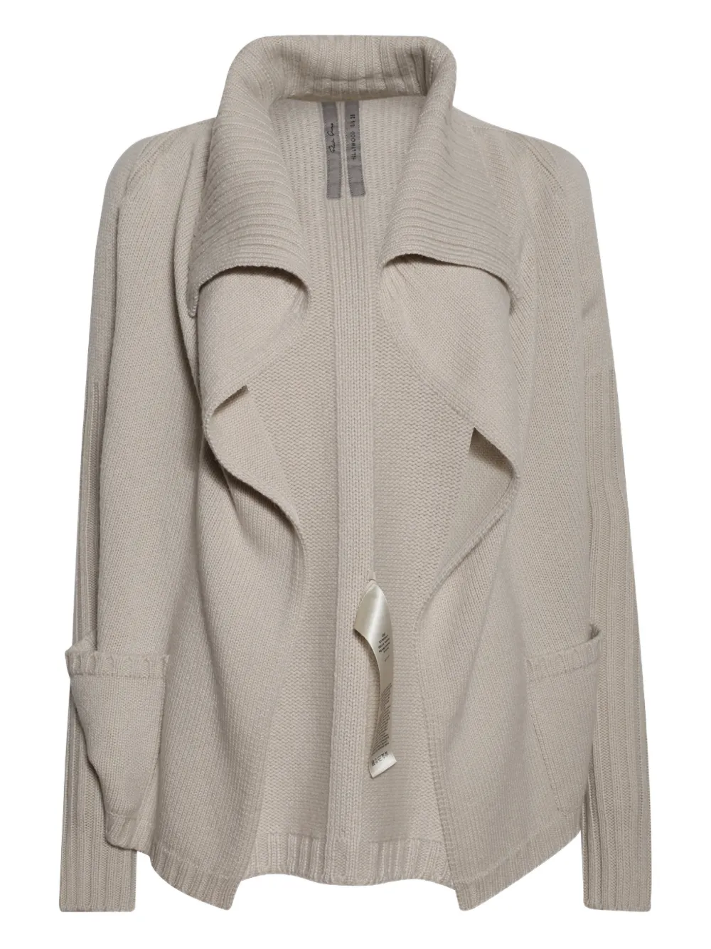 Rick Owens Shawl Cardigan In Gray