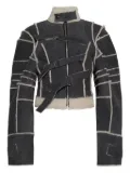 Natasha Zinko strapped shearling jacket - Grey