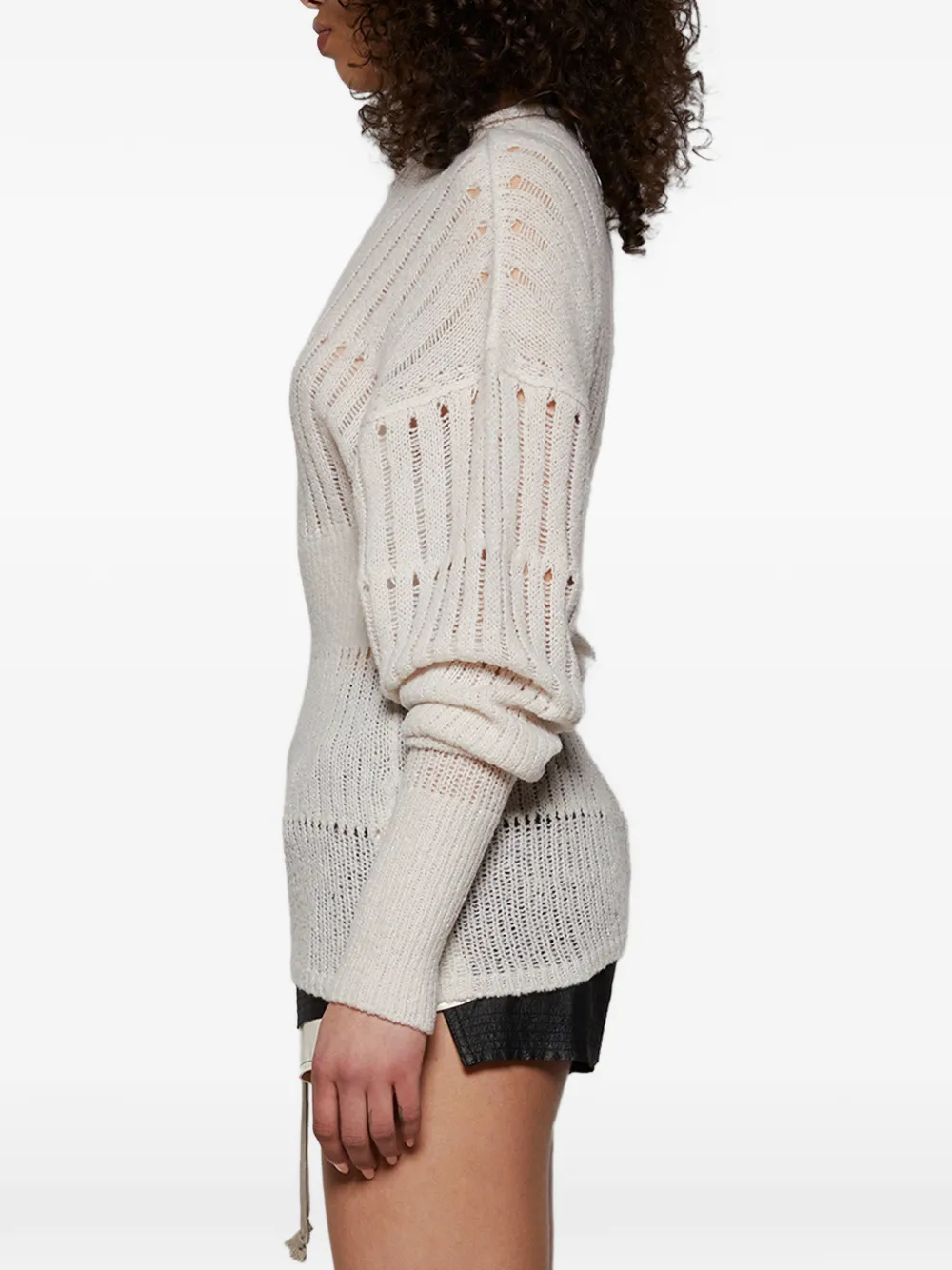 Rick Owens Dafne Openwork Sweater In Neutral
