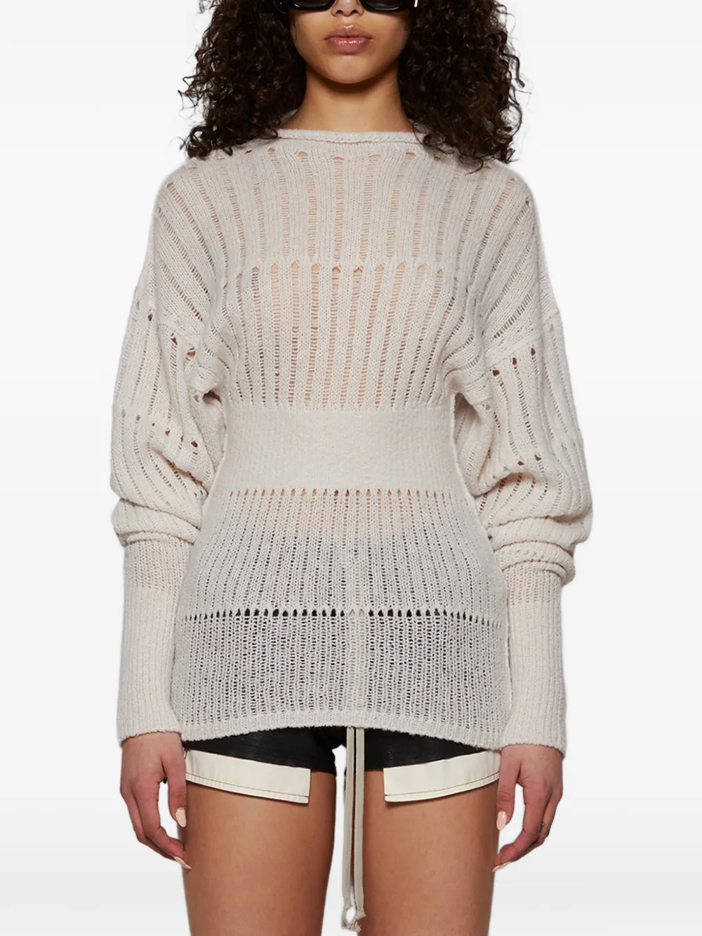 Rick Owens Dafne Openwork Sweater In Neutral