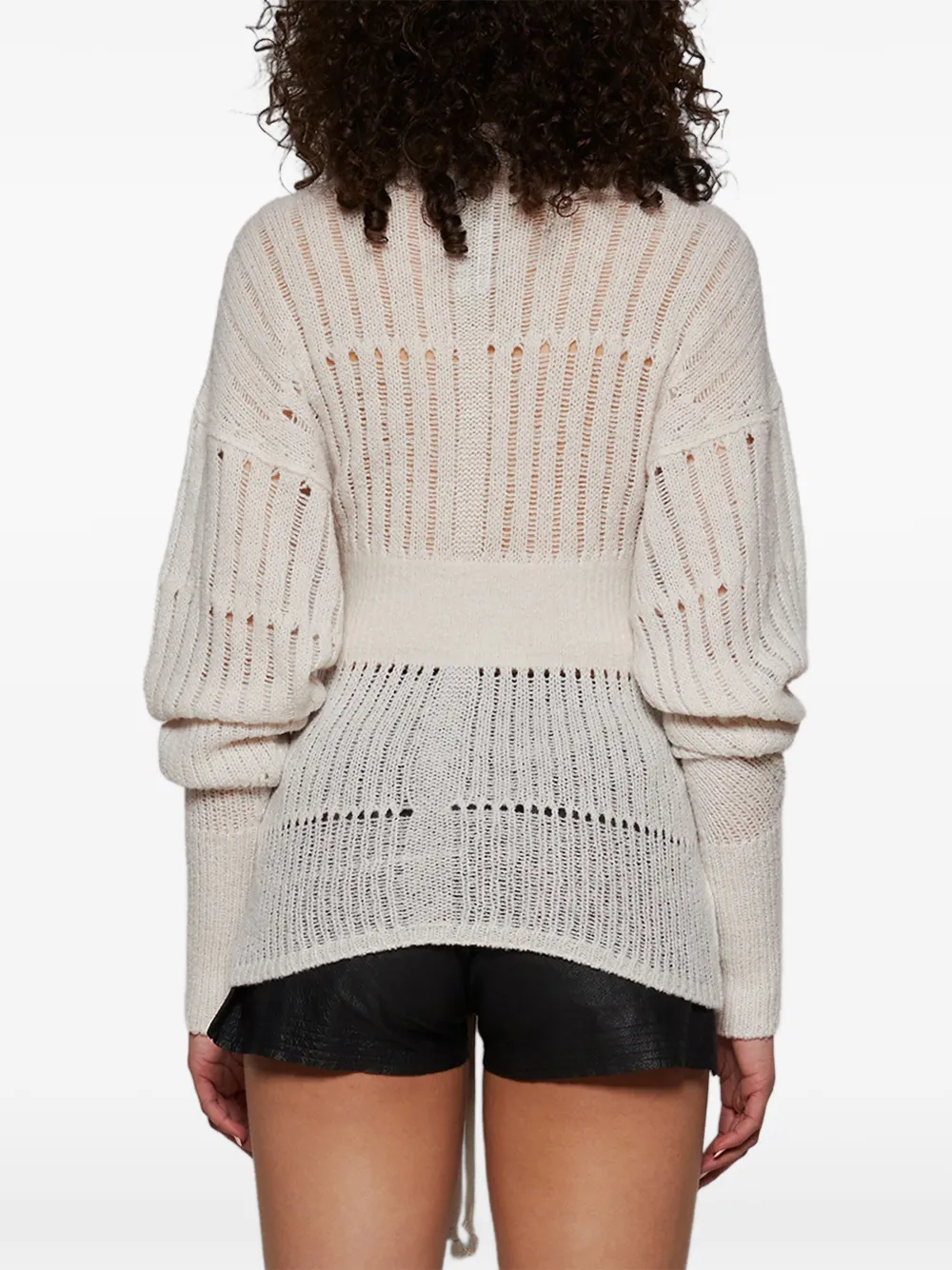 Rick Owens Dafne openwork sweater Beige