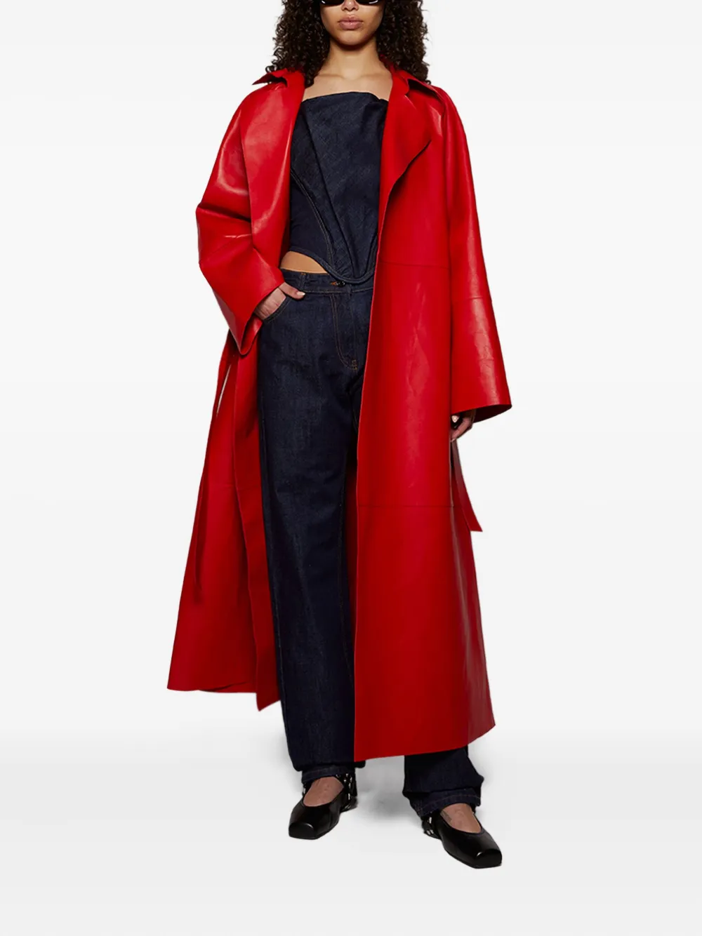 Magda Butrym logo-patch jeans Blauw