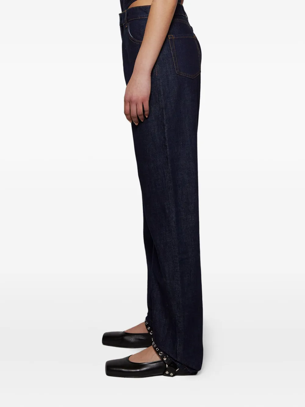 Magda Butrym logo-patch jeans Blauw