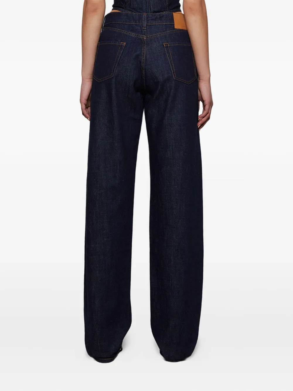 Magda Butrym logo-patch jeans Blauw