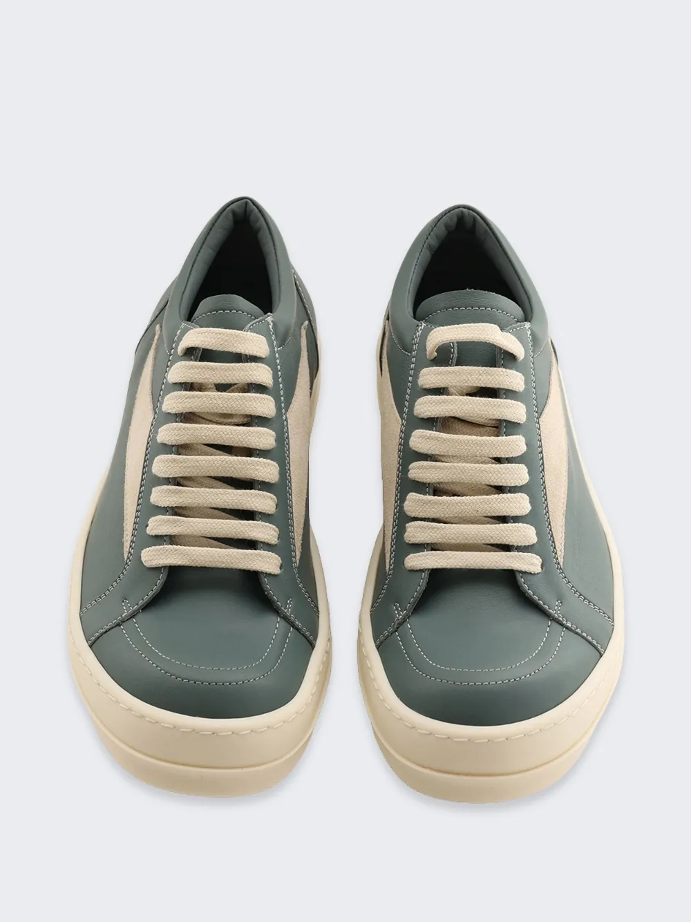 Rick Owens leather panel trainers Green