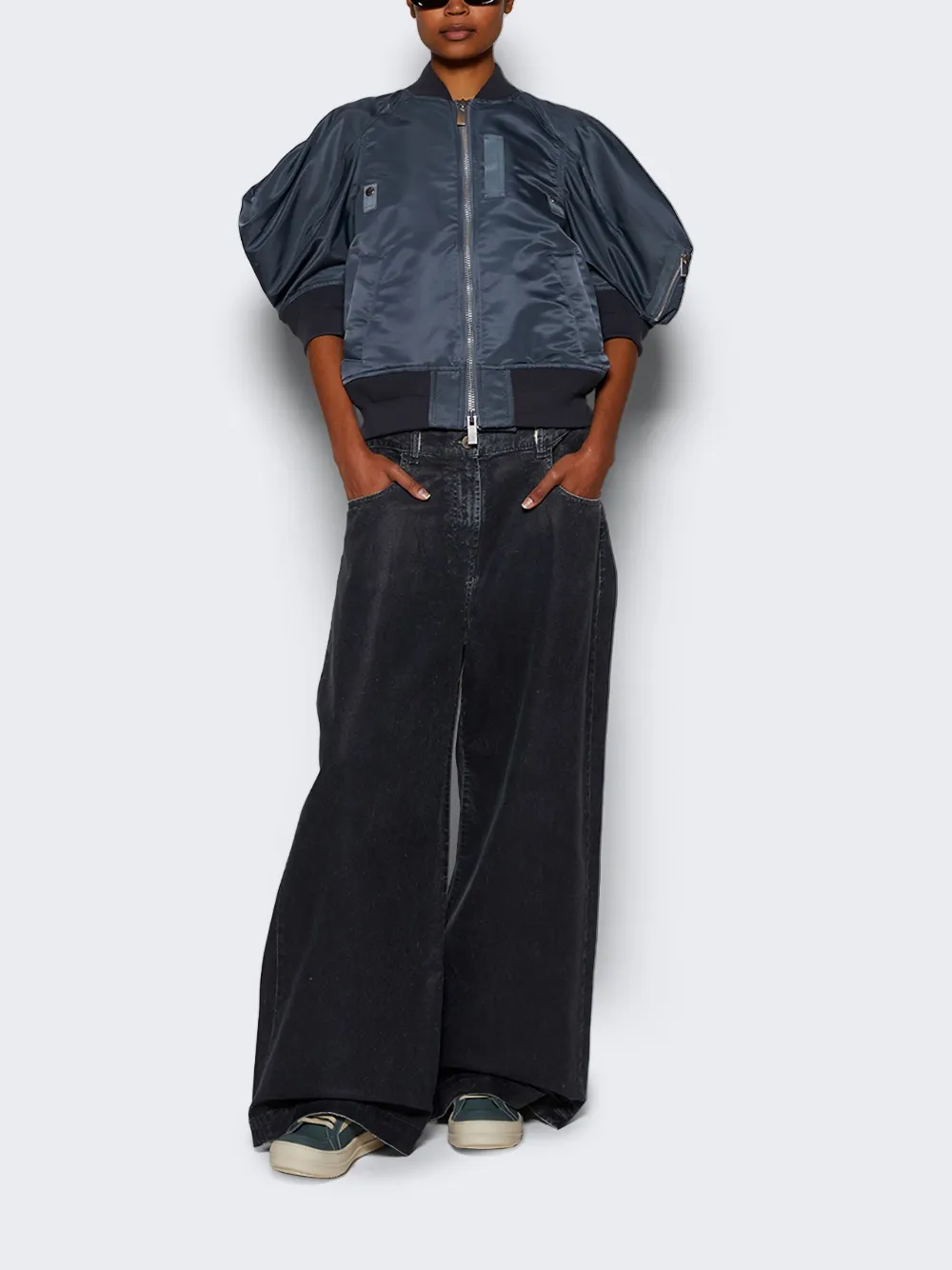 Rick Owens leather panel trainers Green