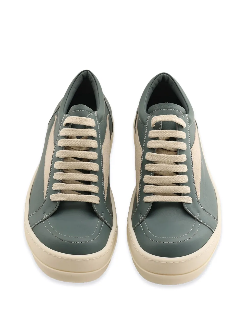 Rick Owens leather panel trainers Green
