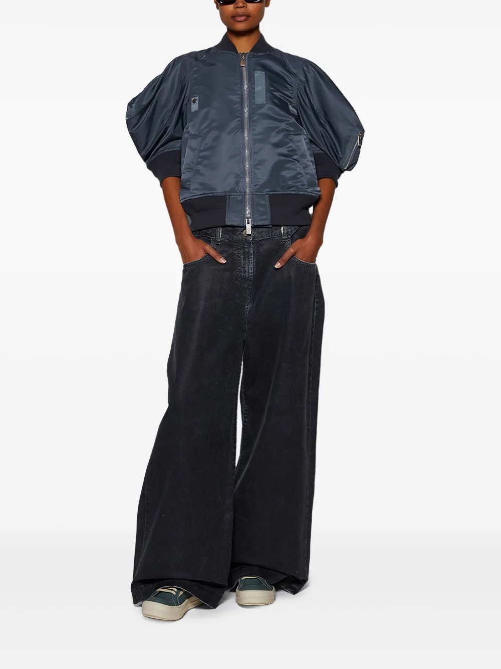 Rick Owens leather panel trainers Green