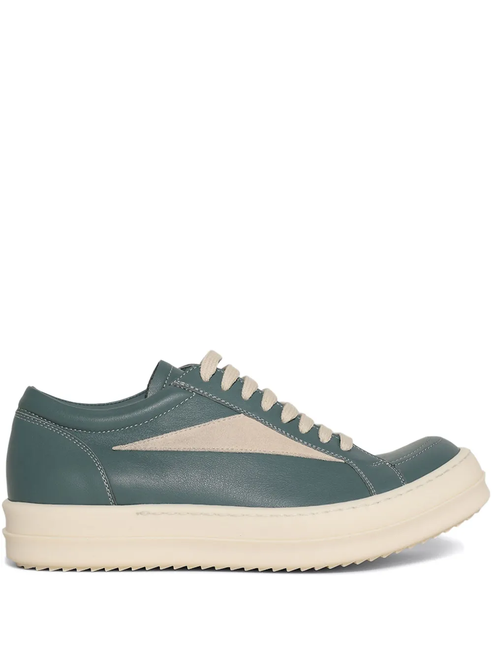 Rick Owens leather panel trainers Green