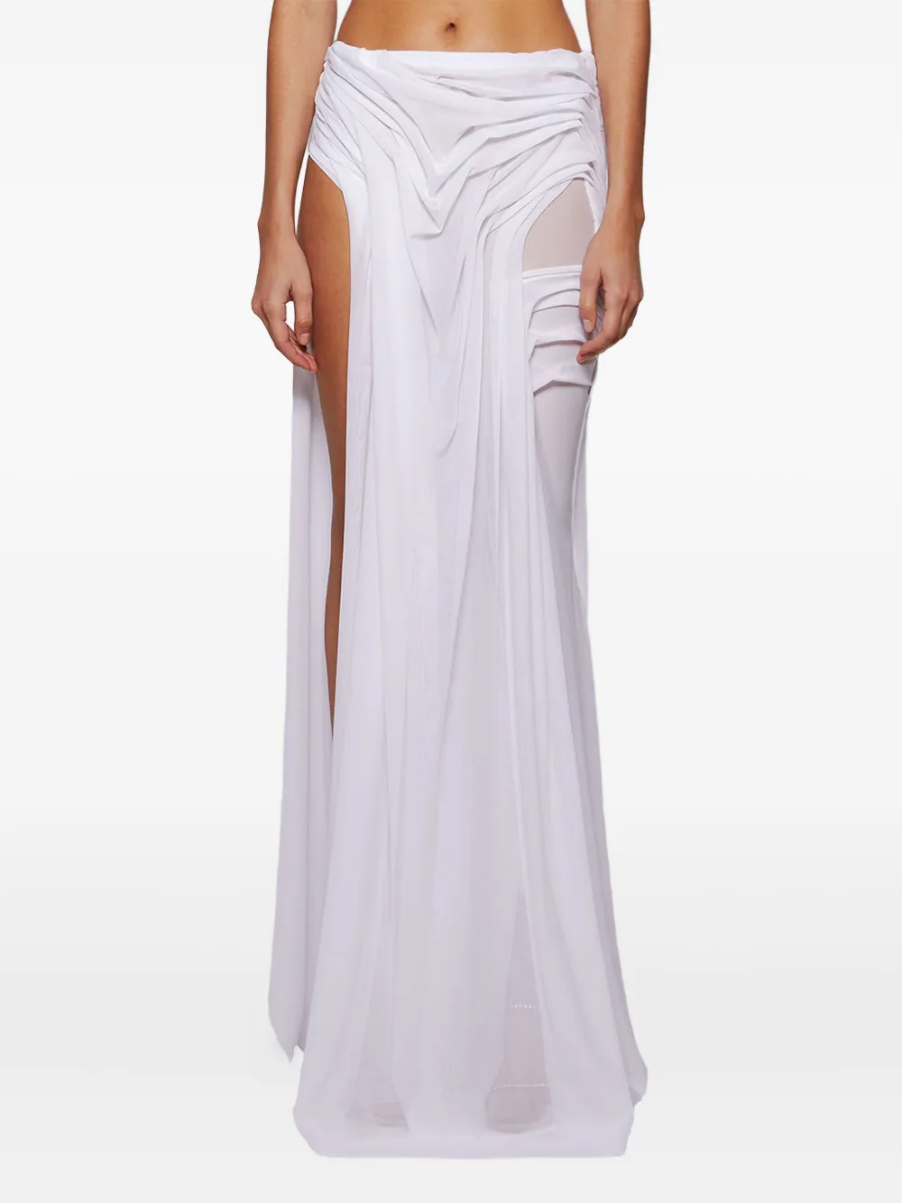 Di Petsa Wetlook draped skirt | White | Image 1