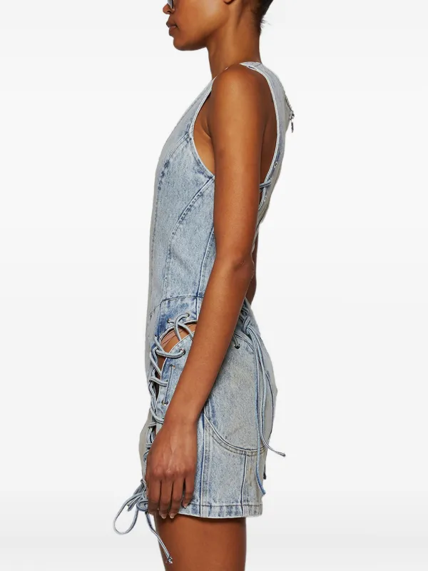 natasha zinko denim dress white christmas dresses Natasha Zinko Denim Tulle Hi-Lo Mermaid Mullet Dress Recess