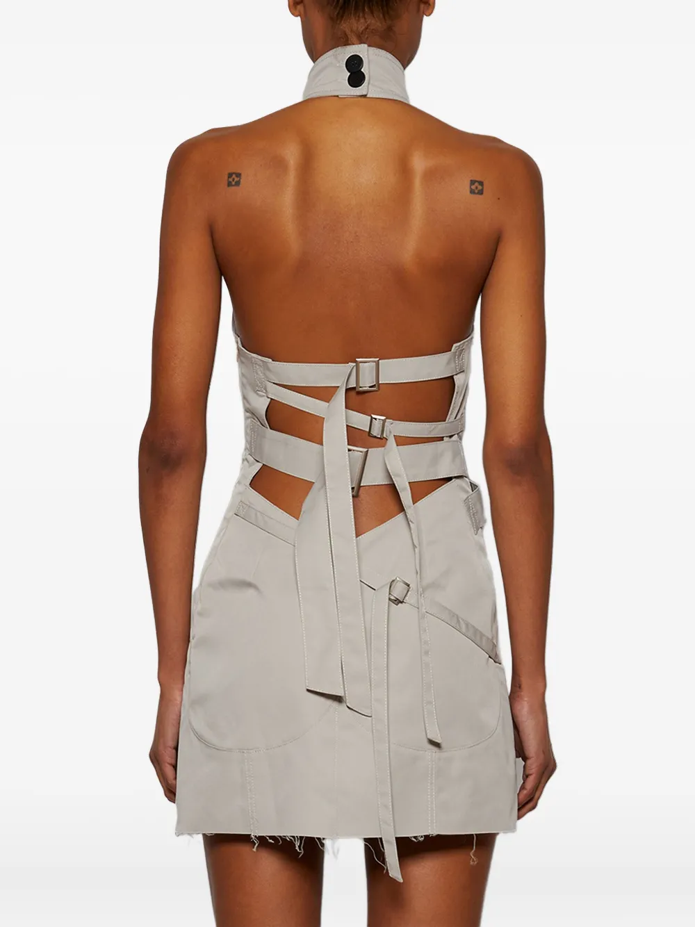 Natasha Zinko halterneck buckle-fastening dress Beige