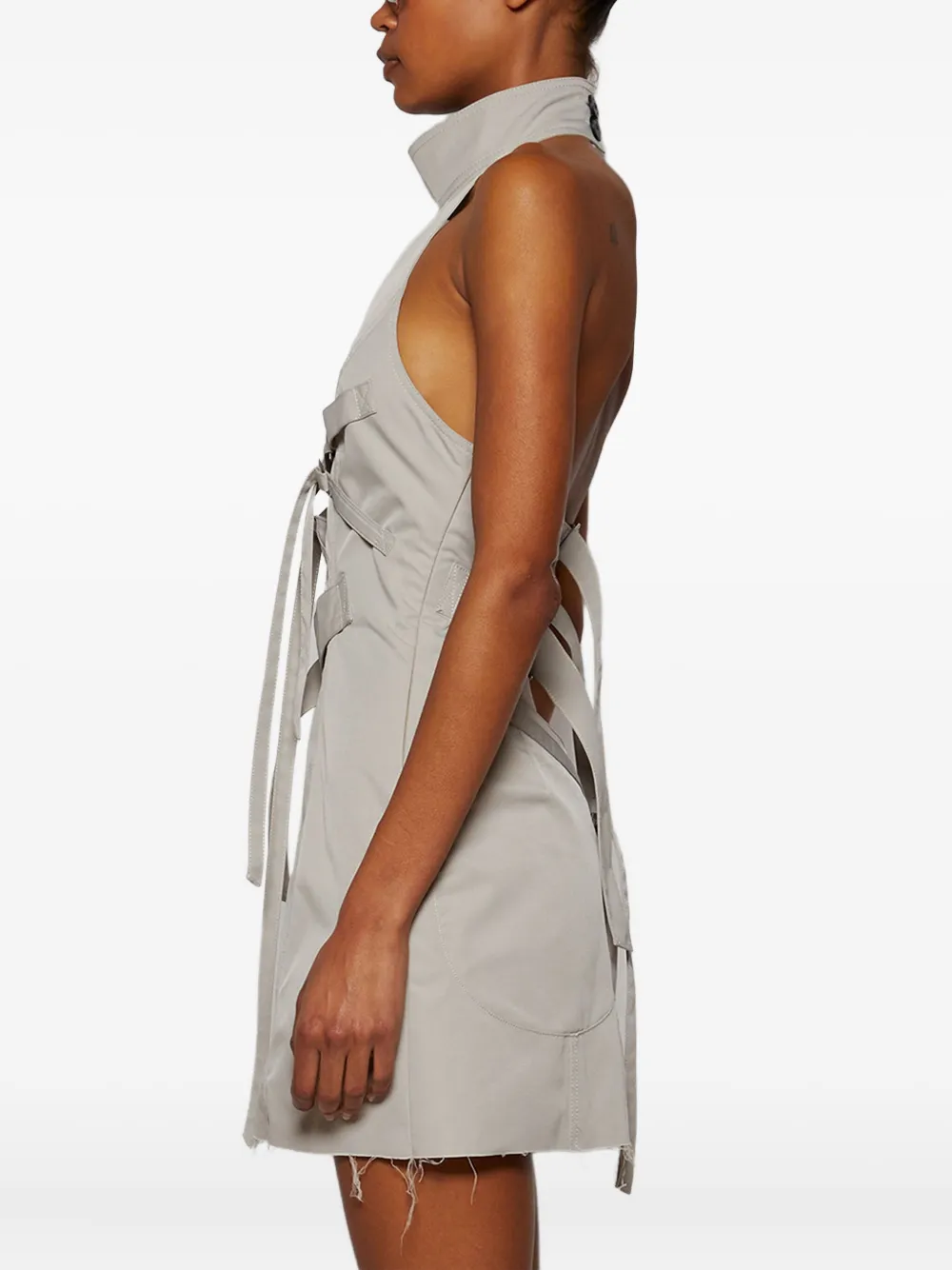 Natasha Zinko halterneck buckle-fastening dress Beige