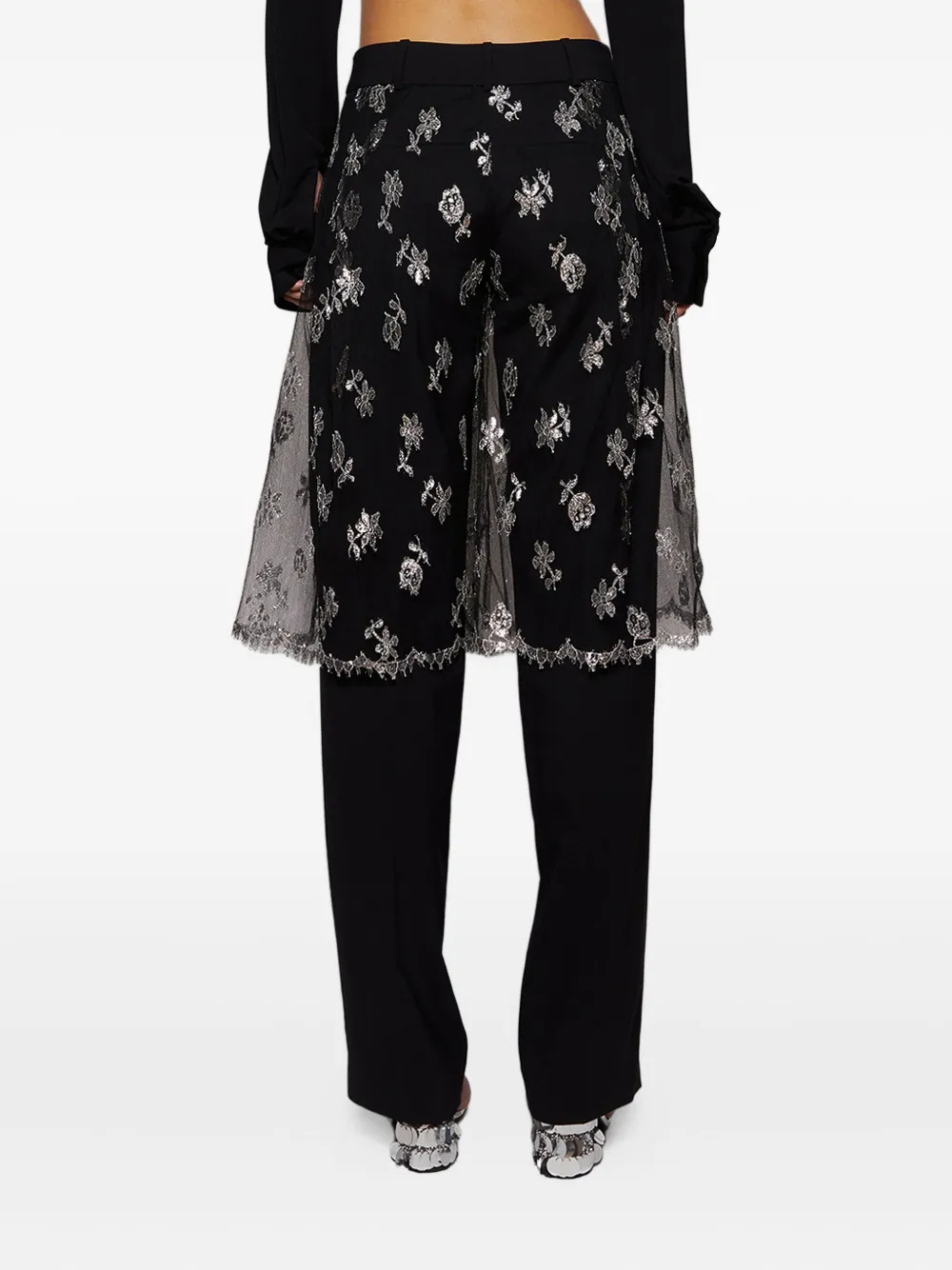 Christopher Esber floral-lace trousers Zwart