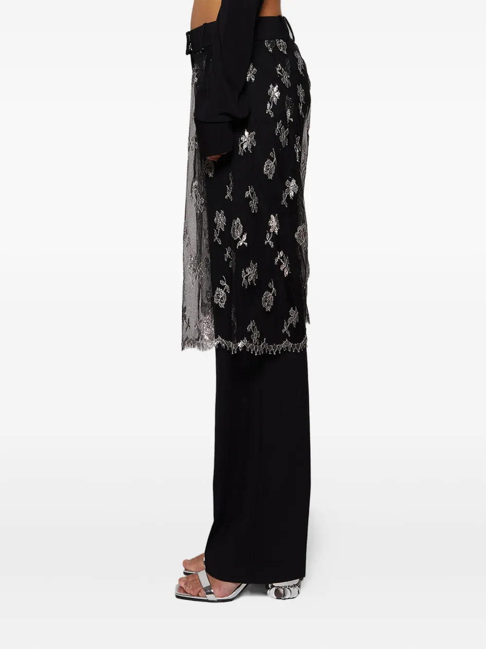 Christopher Esber floral-lace trousers Zwart