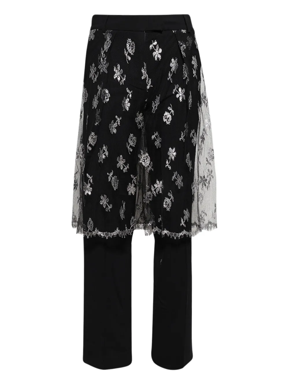 Christopher Esber floral-lace trousers Zwart