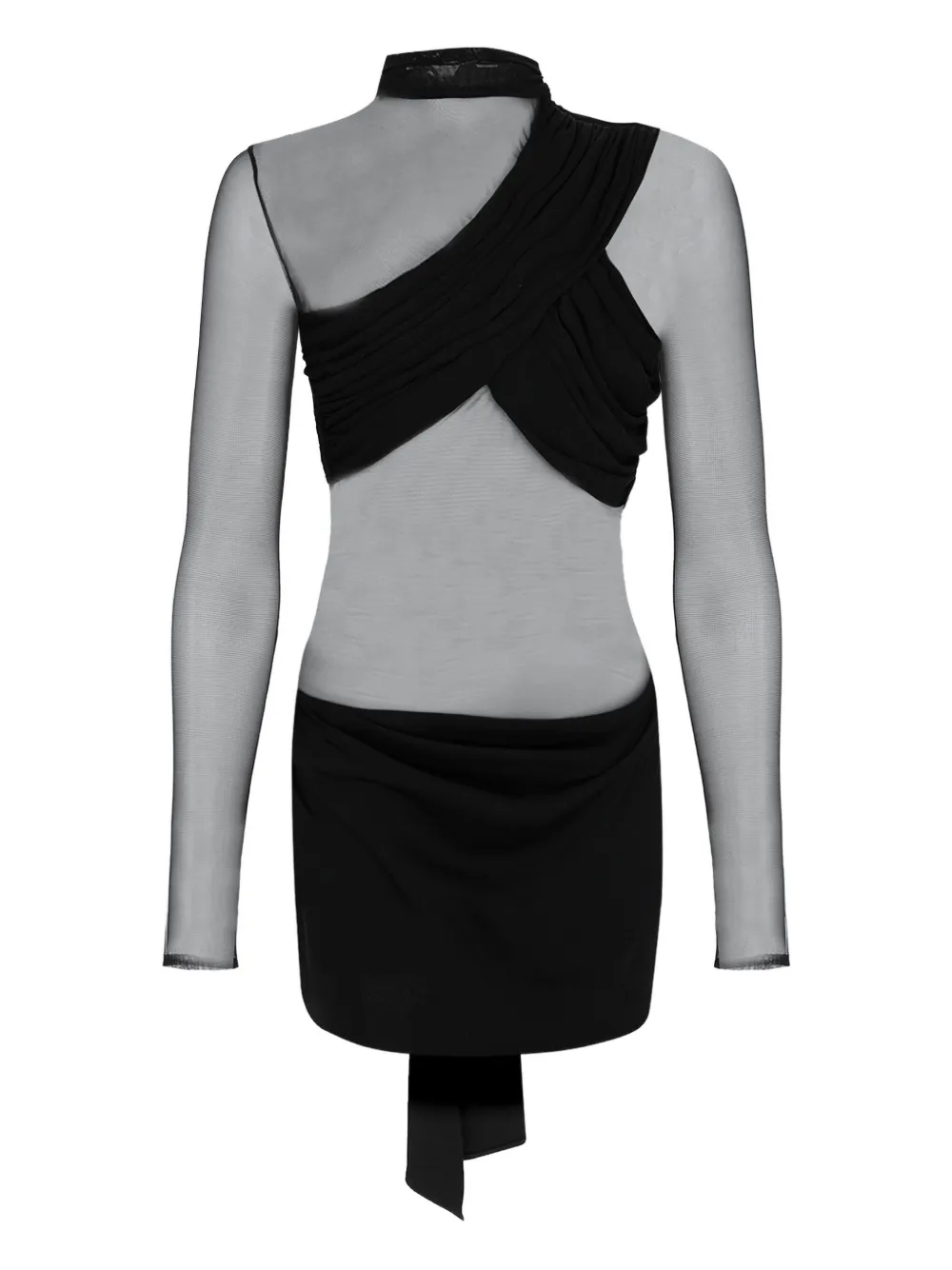 The New Arrivals Ilkyaz Ozel open-back mesh mini dress | Black | Image 1
