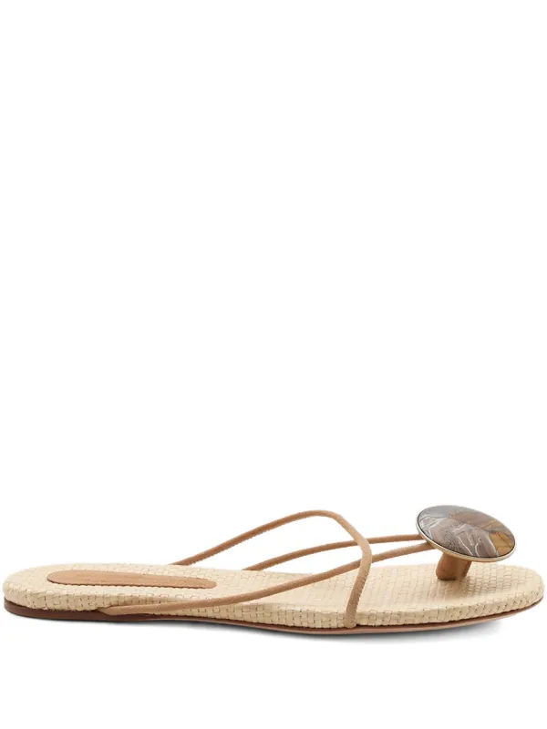 Christopher Esber Doma Stoned Flat Sandals in Neutrals