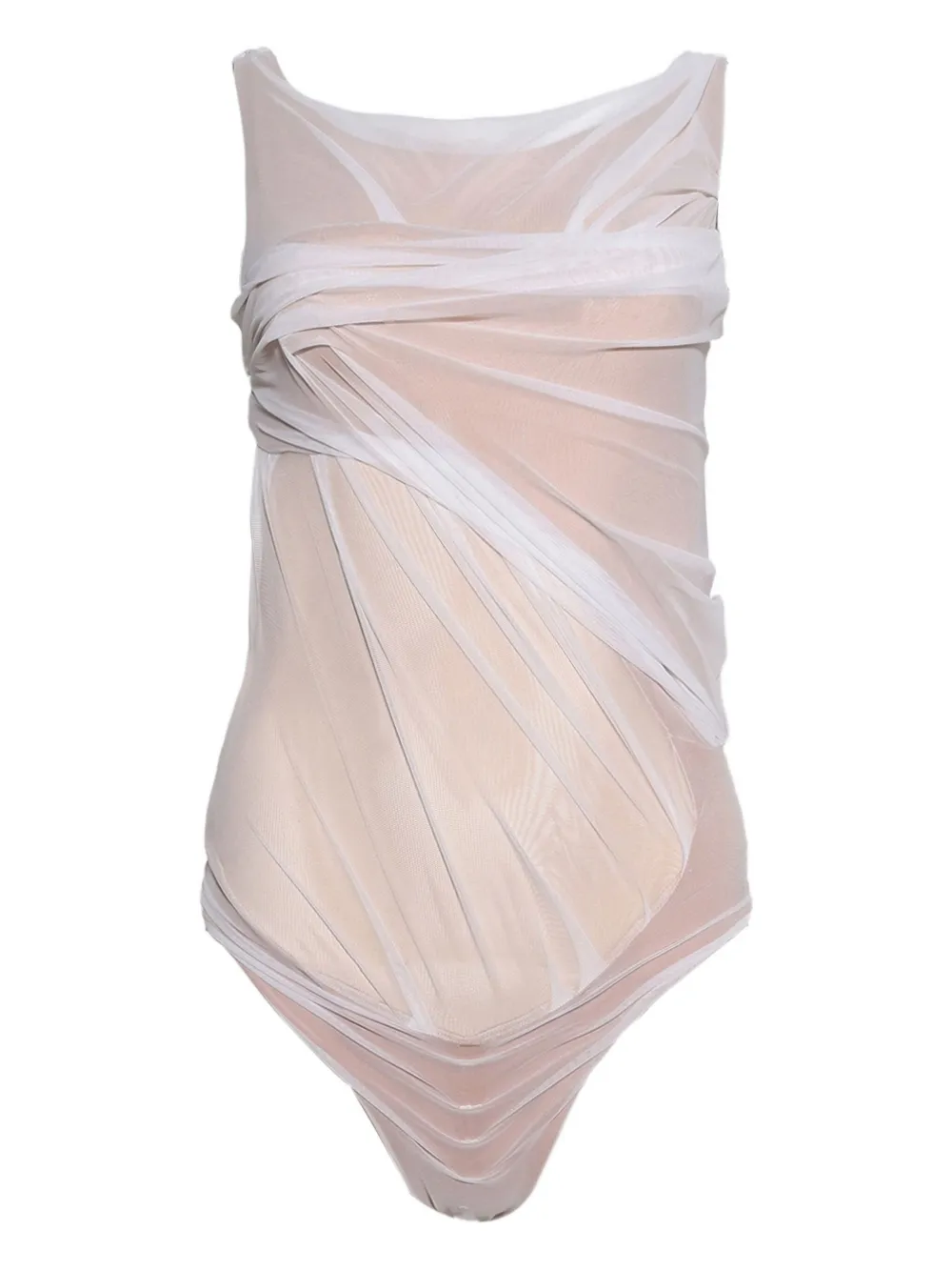 Di Petsa Wetlook draped swimsuit - ホワイト Di Petsa Wetlook draped swimsuit - ホワイト