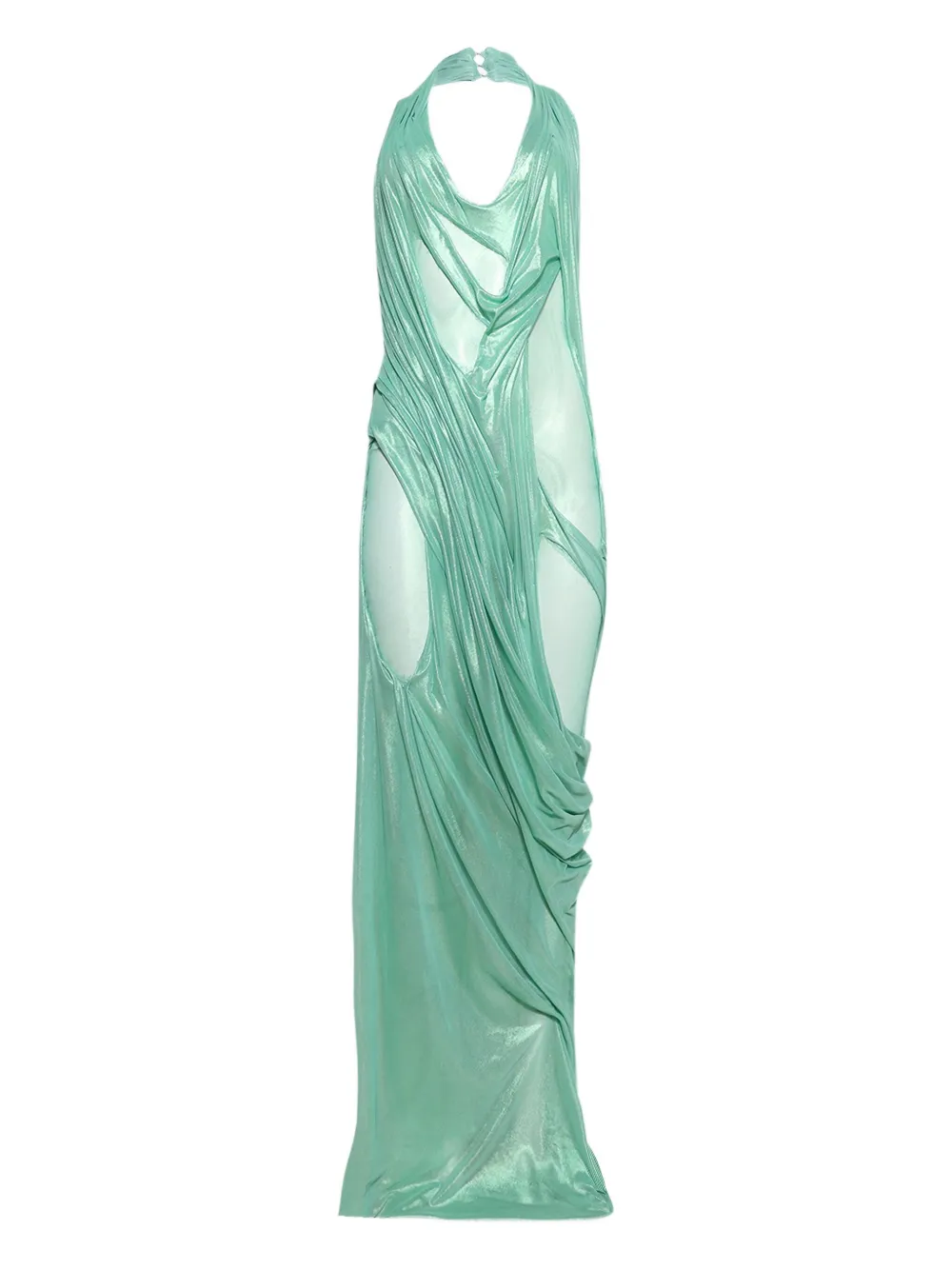 Di Petsa Siren Wetlook halter-neck dress - グリーン Di Petsa Siren Wetlook halter-neck dress - グリーン