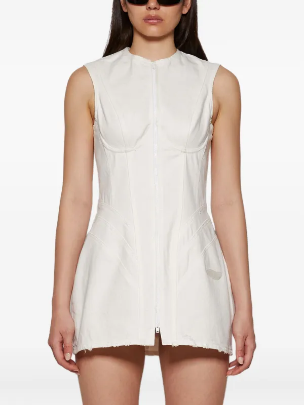 Natasha Zinko Perfect Body zip-front Corset Mini Dress | White | FARFETCH GE