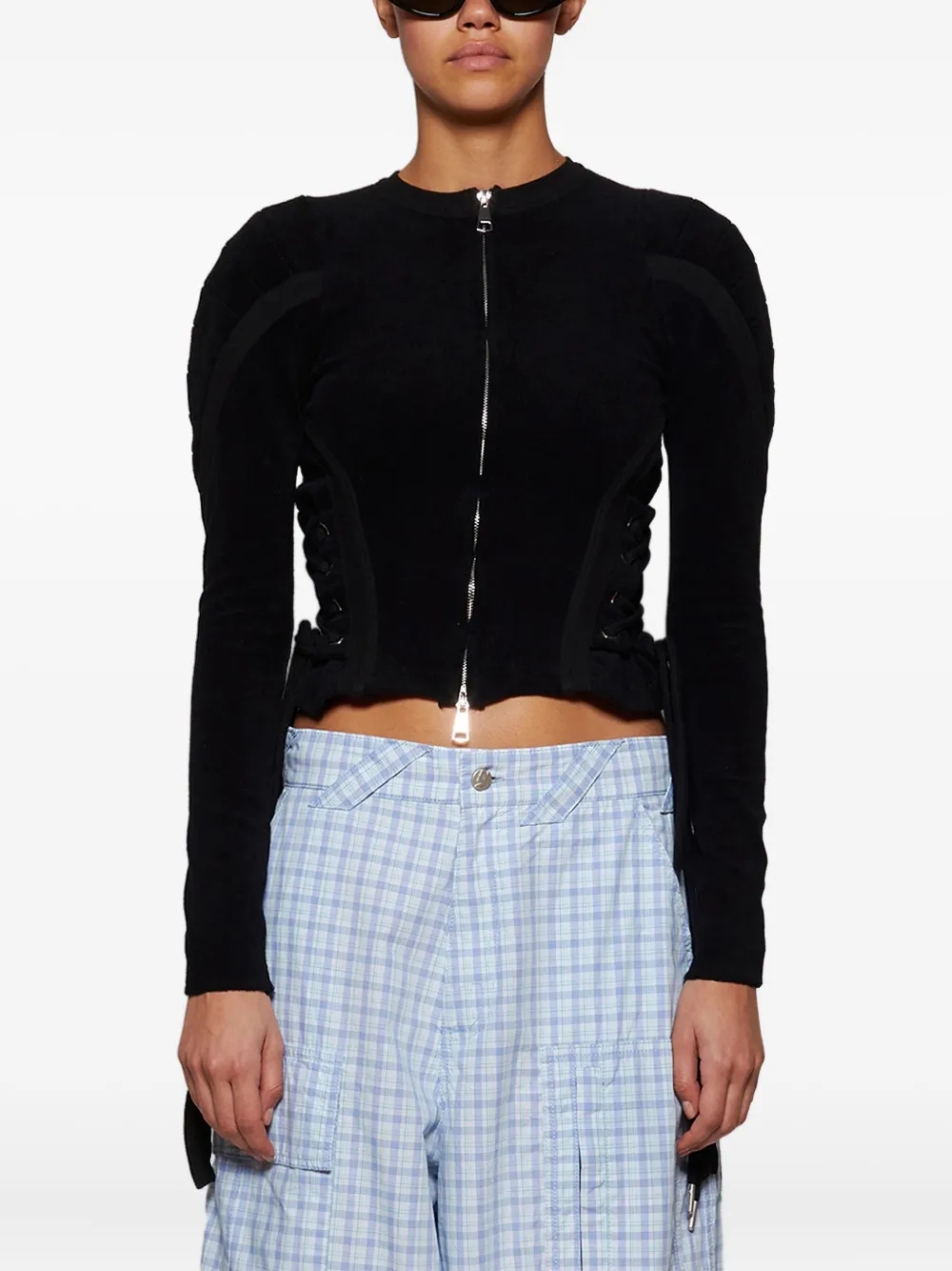 Natasha Zinko towelling muscle top Zwart