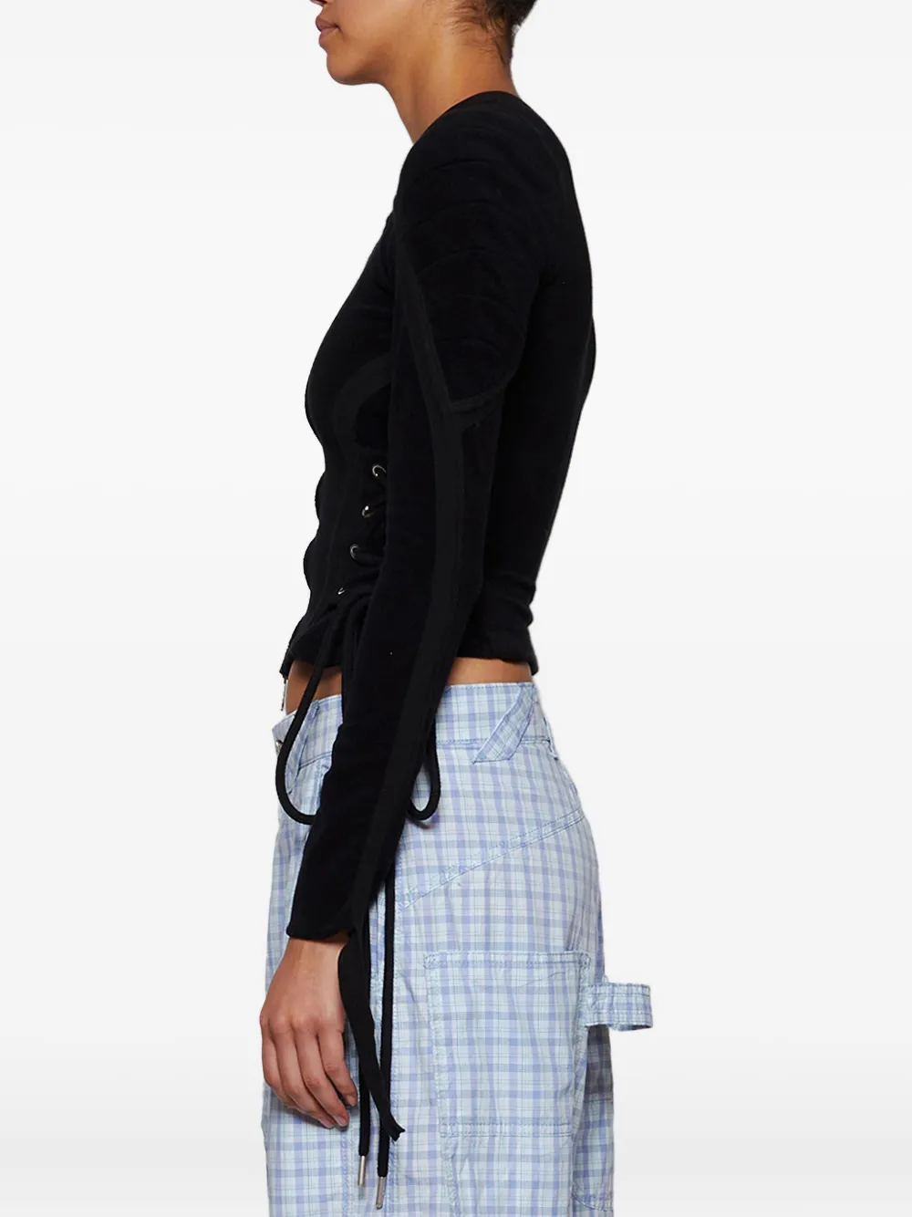 Natasha Zinko towelling muscle top Zwart
