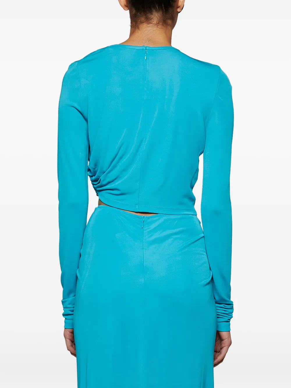 Christopher Esber Bezel Quartz twist-detail long-sleeve top Blauw