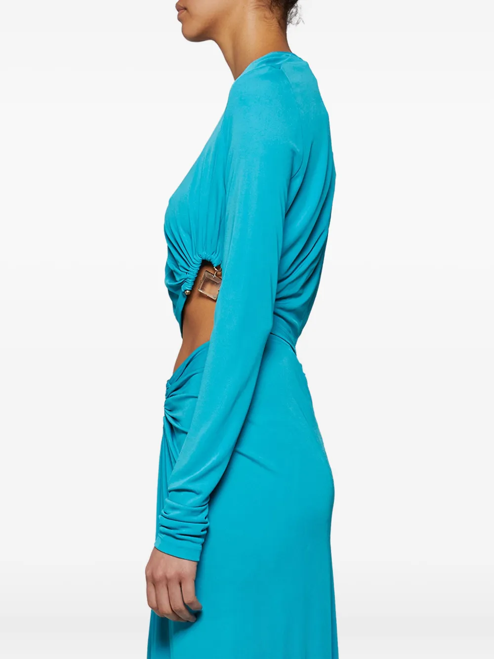 Christopher Esber Bezel Quartz twist-detail long-sleeve top Blauw