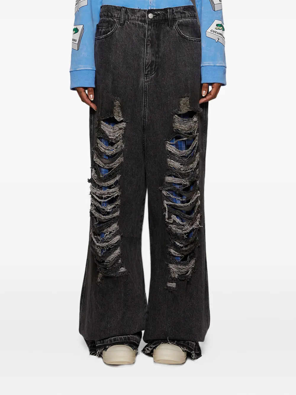Shop Natasha Zinko Distressed-effect Jeans In Black