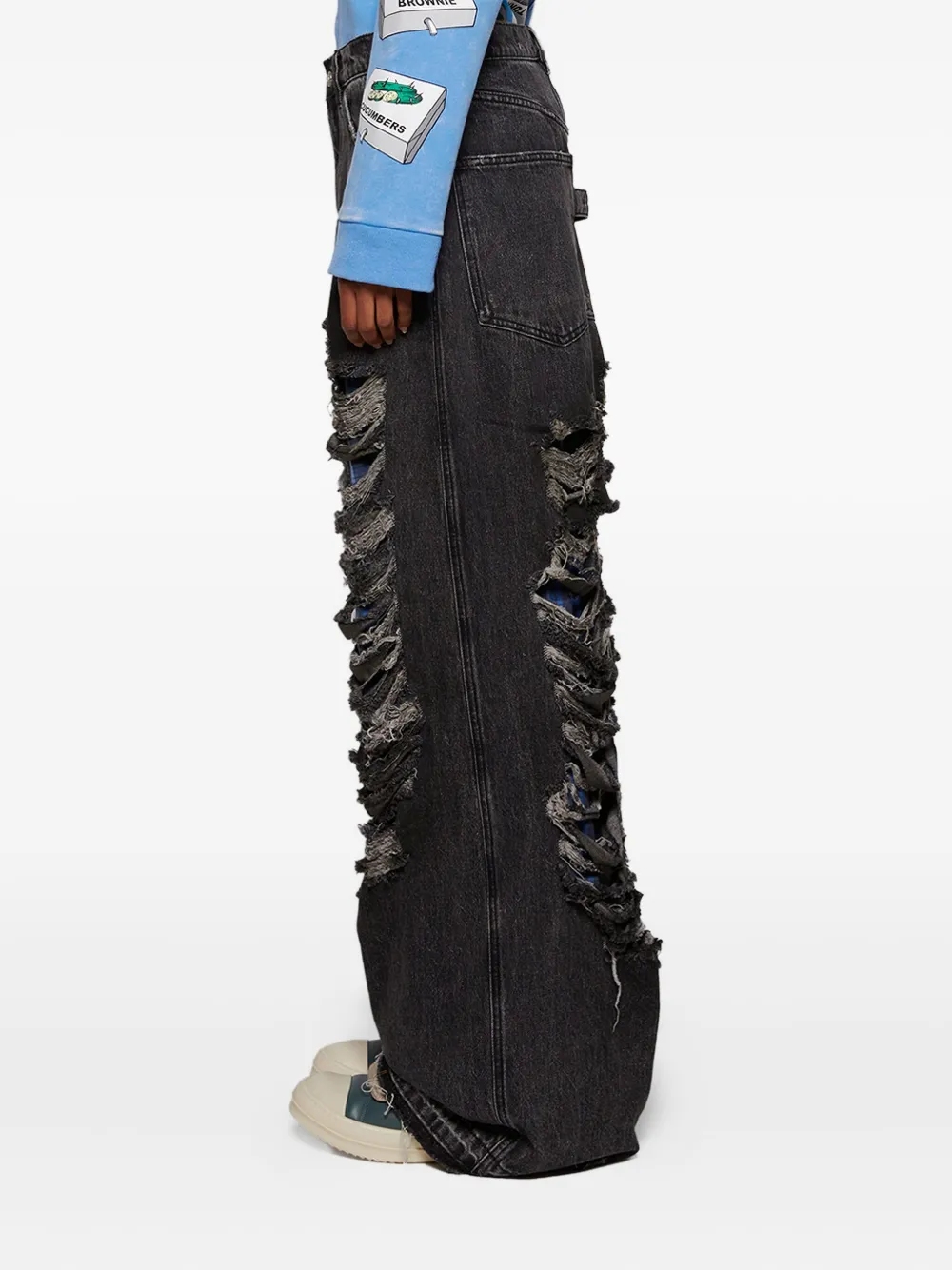Shop Natasha Zinko Distressed-effect Jeans In Black