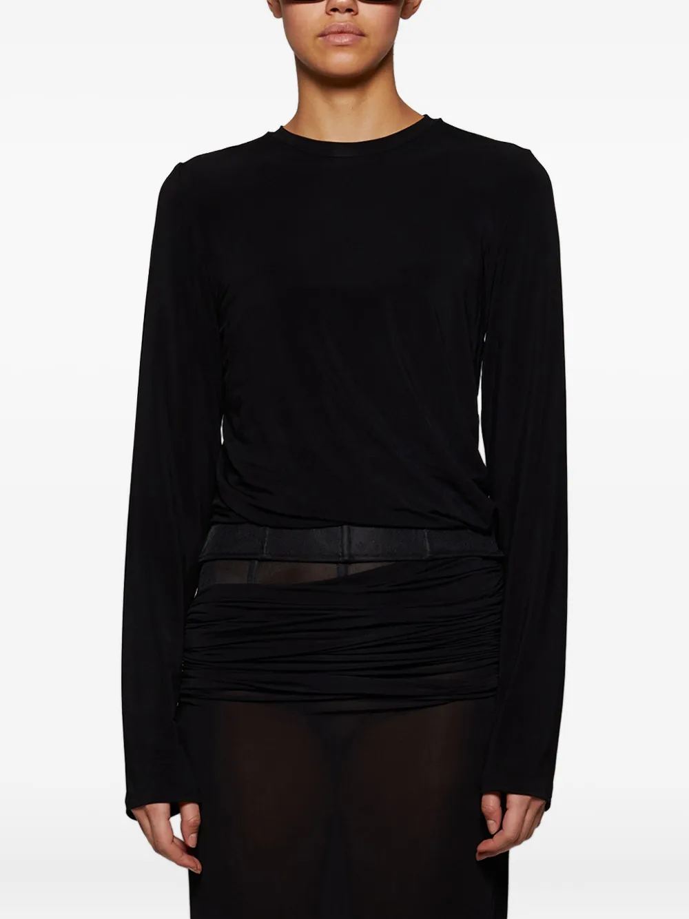 Christopher Esber Coiled jersey corseted long-sleeve T-shirt Zwart