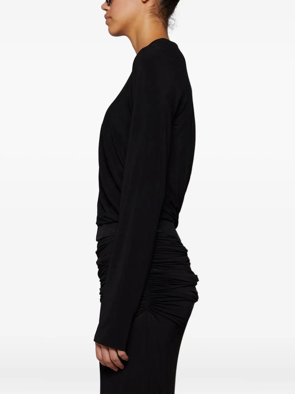 Christopher Esber Coiled jersey corseted long-sleeve T-shirt Zwart