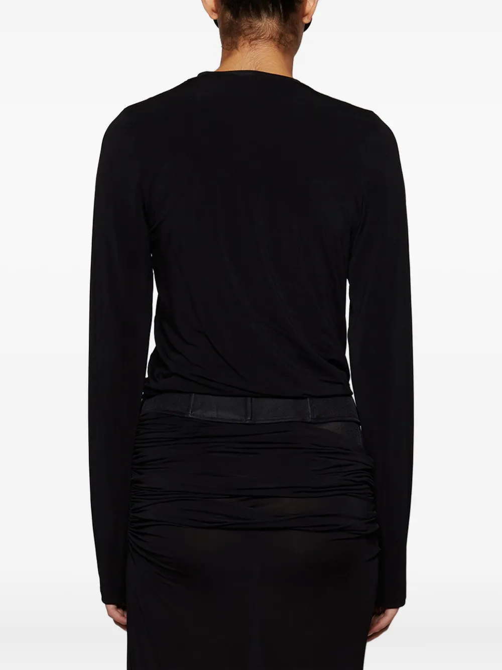 Christopher Esber Coiled jersey corseted long-sleeve T-shirt Zwart