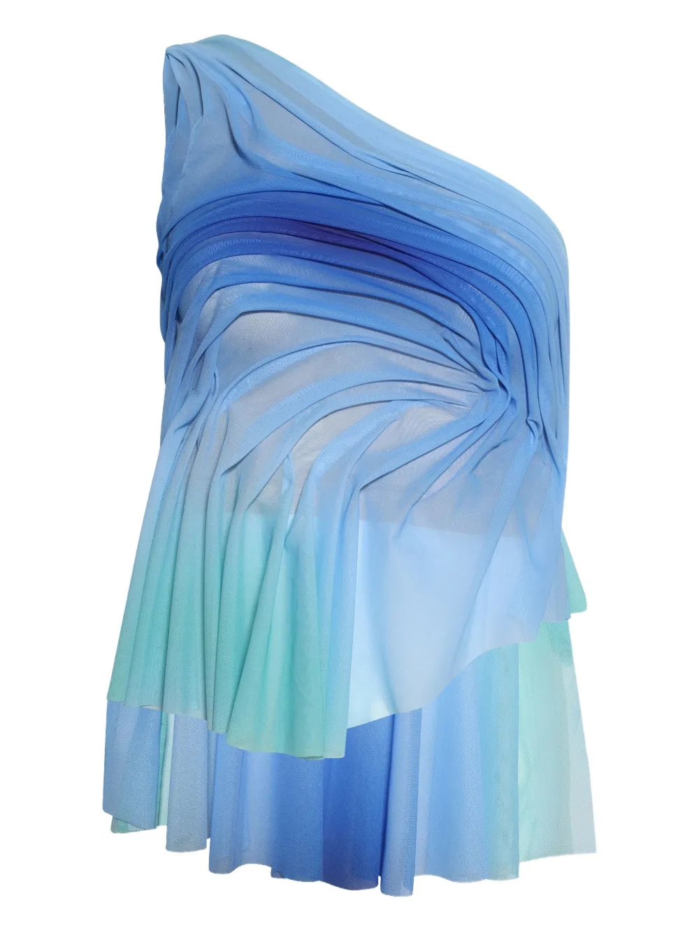 Wetlook gradient one-shoulder top