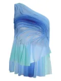 Di Petsa Wetlook gradient one-shoulder top - Blue