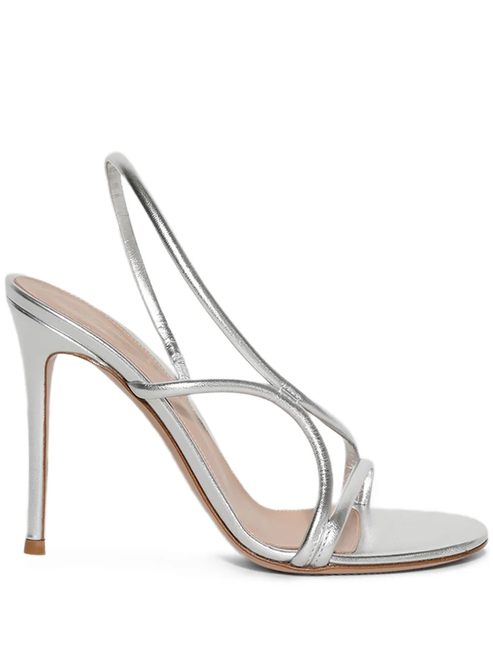 Gianvito Rossi 100mm slingback leather sandals Silver